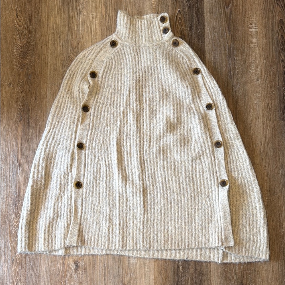 J. Crew Convertible Sweater Cape in Heather Sandstone